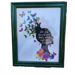 Butterfly Boho Inspirational Wall Mount Framed Art